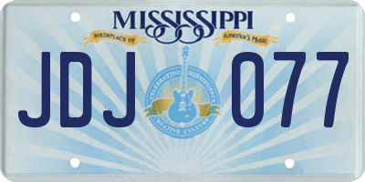 MS license plate JDJ077