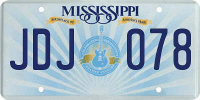 MS license plate JDJ078