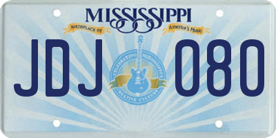MS license plate JDJ080
