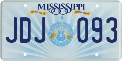 MS license plate JDJ093