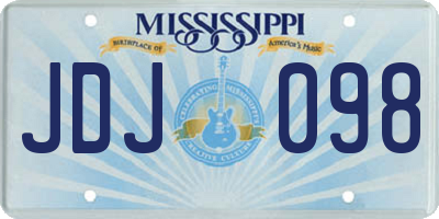 MS license plate JDJ098