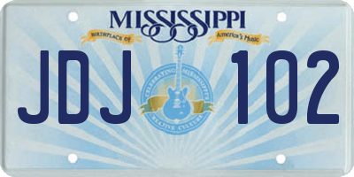 MS license plate JDJ102