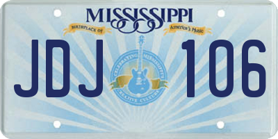 MS license plate JDJ106