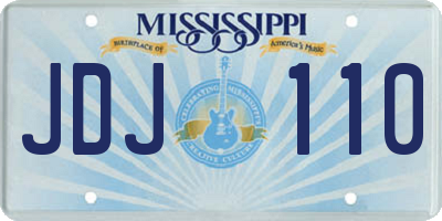 MS license plate JDJ110
