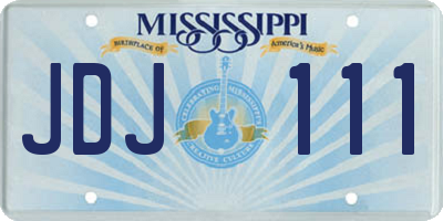 MS license plate JDJ111