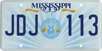 MS license plate JDJ113