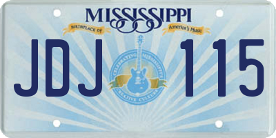 MS license plate JDJ115