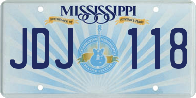 MS license plate JDJ118