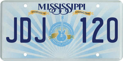 MS license plate JDJ120