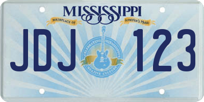 MS license plate JDJ123