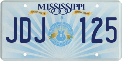 MS license plate JDJ125