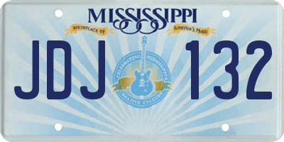 MS license plate JDJ132