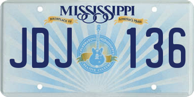 MS license plate JDJ136