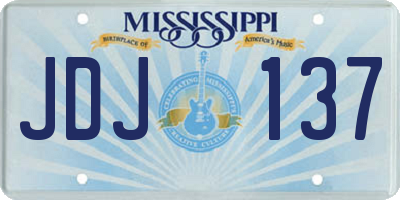 MS license plate JDJ137