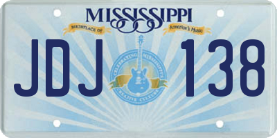MS license plate JDJ138