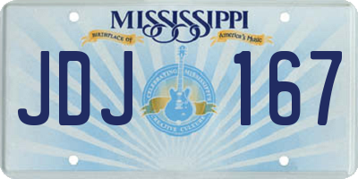 MS license plate JDJ167