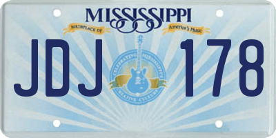 MS license plate JDJ178