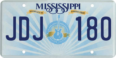 MS license plate JDJ180