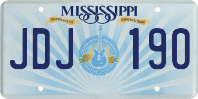 MS license plate JDJ190