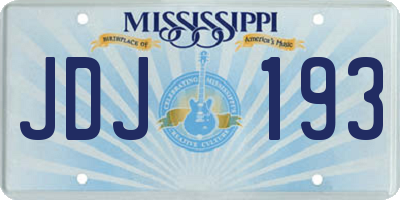 MS license plate JDJ193