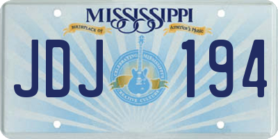 MS license plate JDJ194