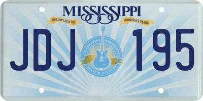MS license plate JDJ195
