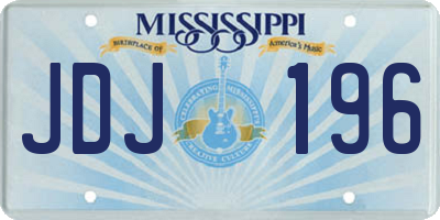 MS license plate JDJ196
