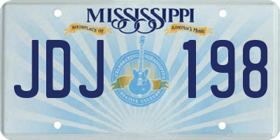 MS license plate JDJ198