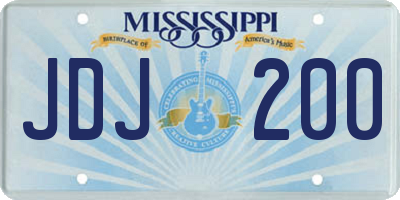 MS license plate JDJ200