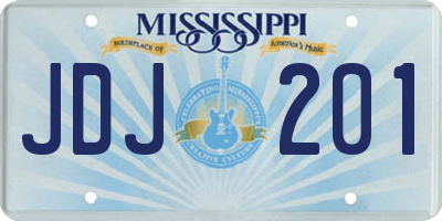 MS license plate JDJ201