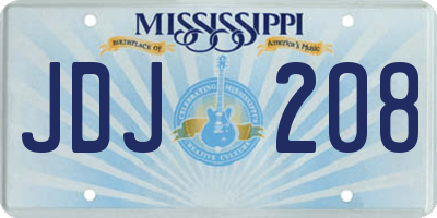 MS license plate JDJ208