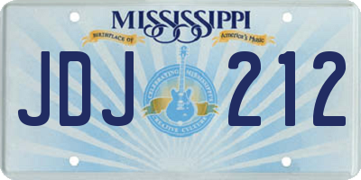 MS license plate JDJ212