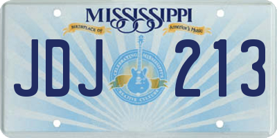 MS license plate JDJ213