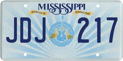 MS license plate JDJ217