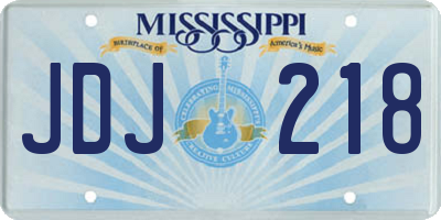 MS license plate JDJ218