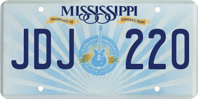 MS license plate JDJ220
