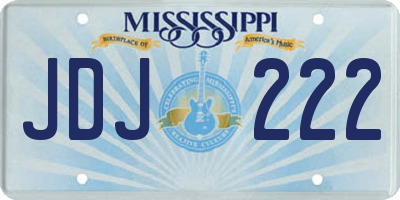 MS license plate JDJ222