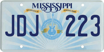 MS license plate JDJ223