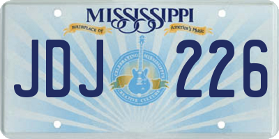 MS license plate JDJ226