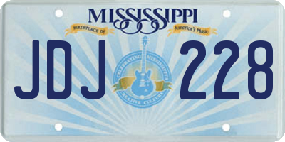 MS license plate JDJ228
