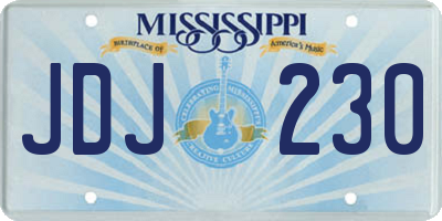MS license plate JDJ230