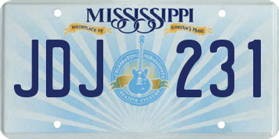 MS license plate JDJ231