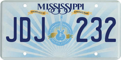 MS license plate JDJ232