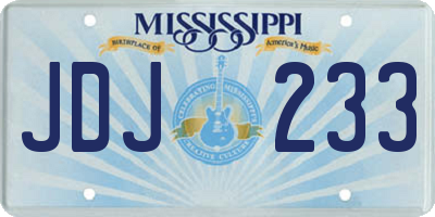 MS license plate JDJ233