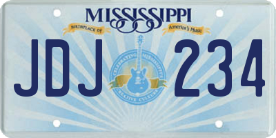 MS license plate JDJ234