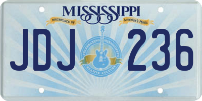 MS license plate JDJ236