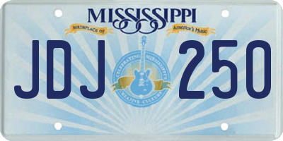 MS license plate JDJ250