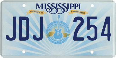 MS license plate JDJ254