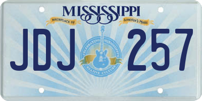 MS license plate JDJ257