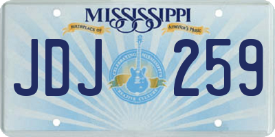 MS license plate JDJ259